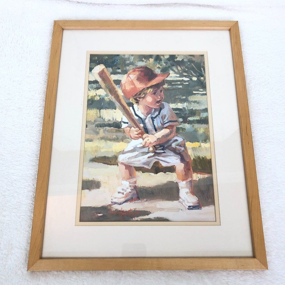 Corinne Hartley Baseball Print Picture Matted